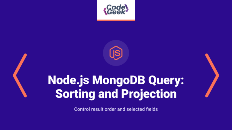 Node.js MongoDB Query: With Sorting and Projection