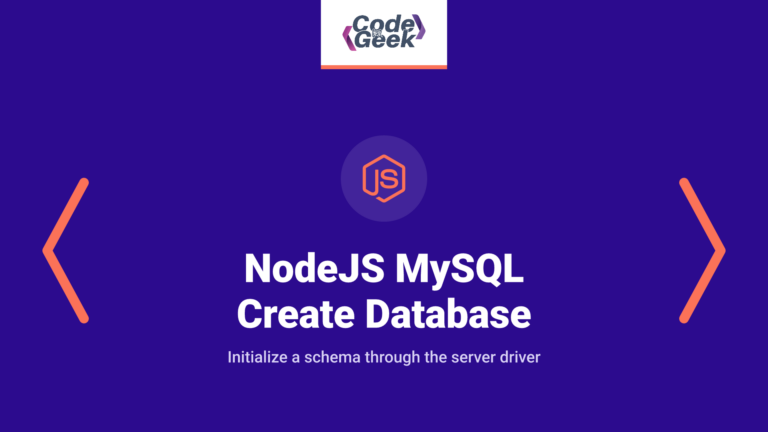 NodeJS MySQL Create Database