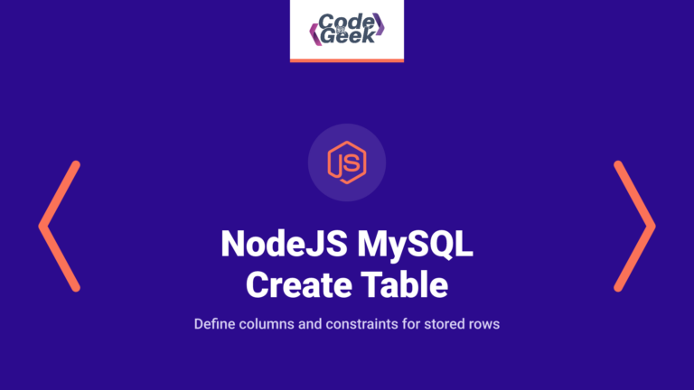 NodeJS MySQL Create Table