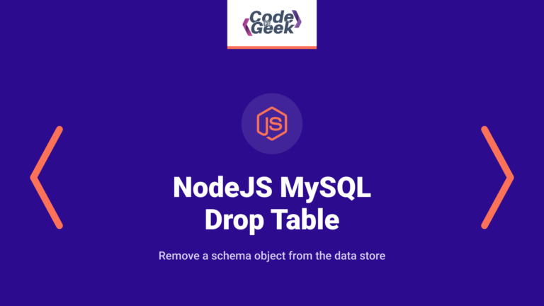 NodeJS MySQL Drop Table