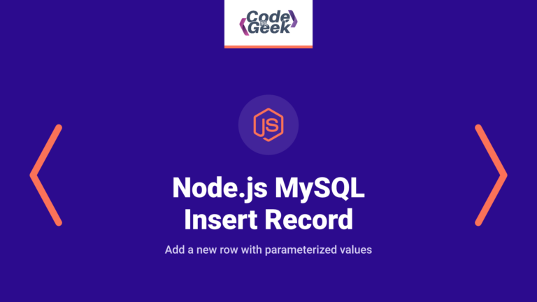 Node.js MySQL Insert Record