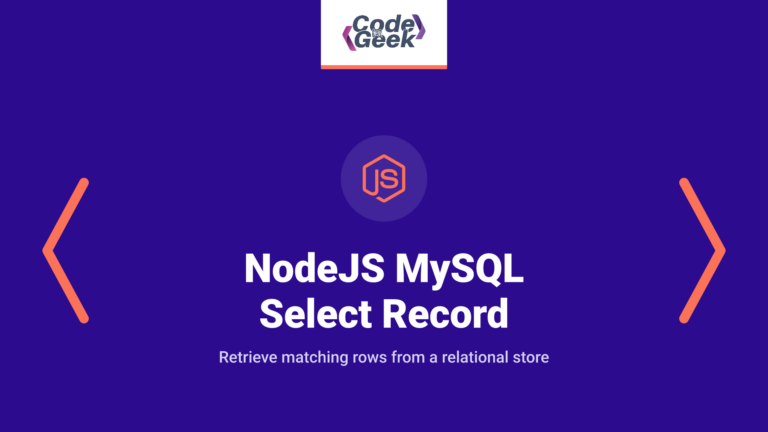 NodeJS MySQL Select Record