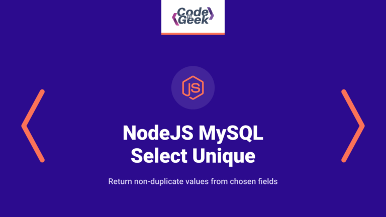 NodeJS MySQL Select Unique