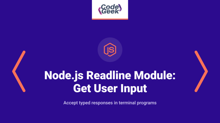 Node.js Readline Module: Get User Input From Command Line