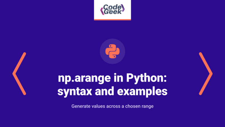 np.arange in Python: syntax, parameters and examples