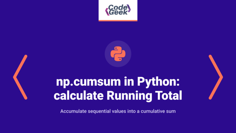 np.cumsum in Python: calculate a running total across an array
