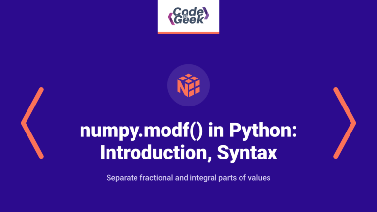 numpy.modf() in Python: Introduction, Syntax & Examples