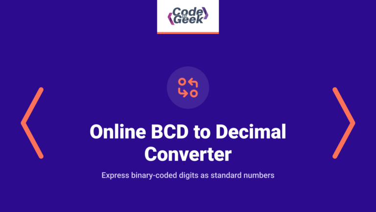 Online BCD to Decimal Converter
