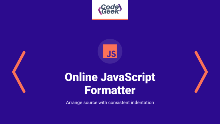 Online JavaScript Formatter