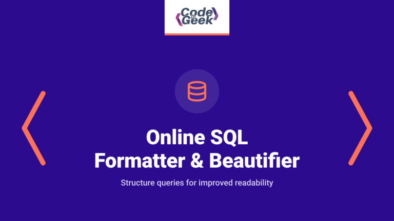 Online SQL Formatter & Beautifier