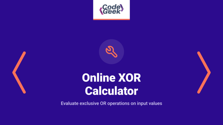 Online XOR Calculator
