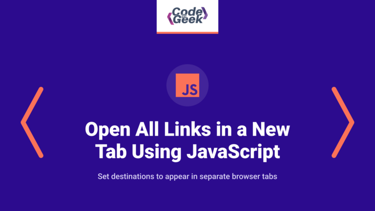 How to Open All Links in a New Tab Using JavaScript