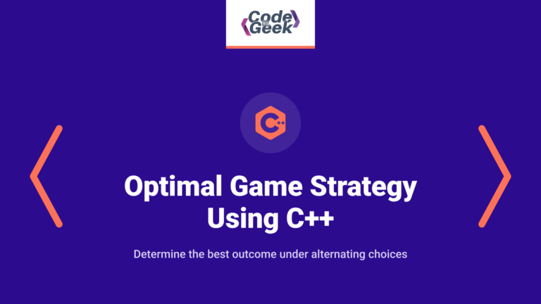 Optimal Game Strategy Problem Using C++