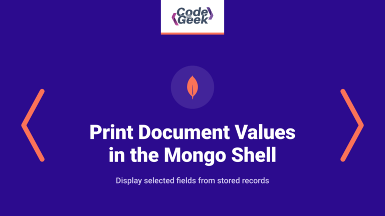 Print Document Values in the Mongo Shell