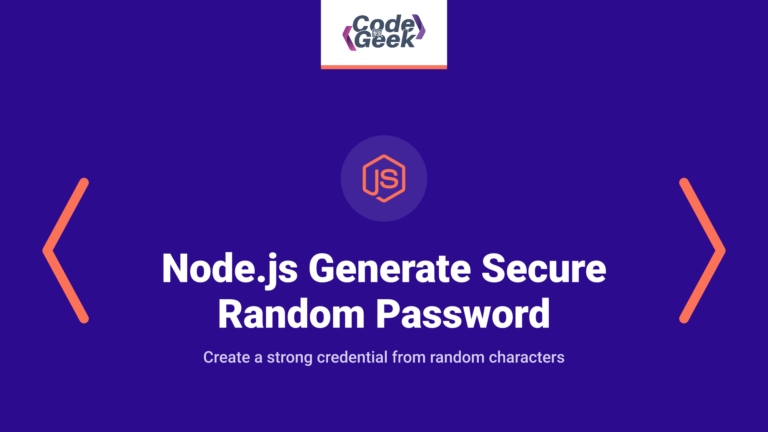 Node.js Password Generator: Generate a Secure Random Password