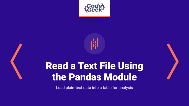 How to Read a Text File Using the Pandas Module