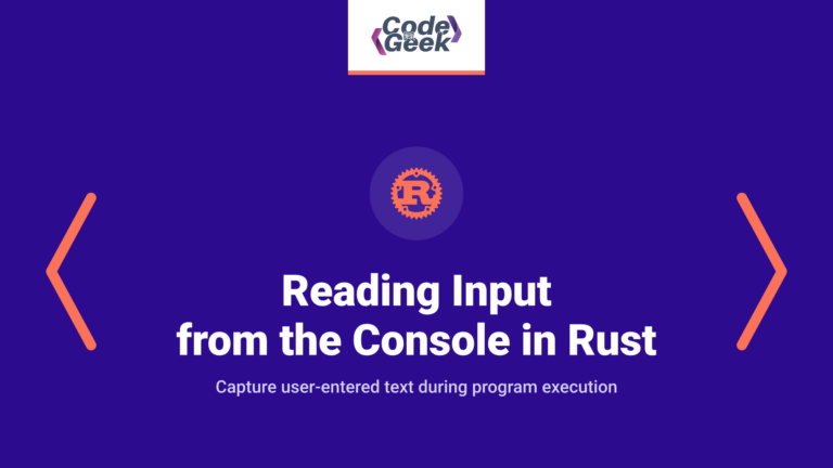 Reading Input from the Console in Rust