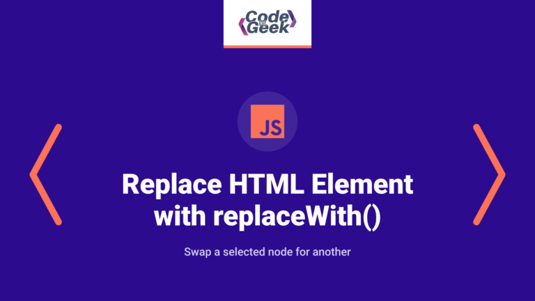 Replace HTML Element Quickly with replaceWith()