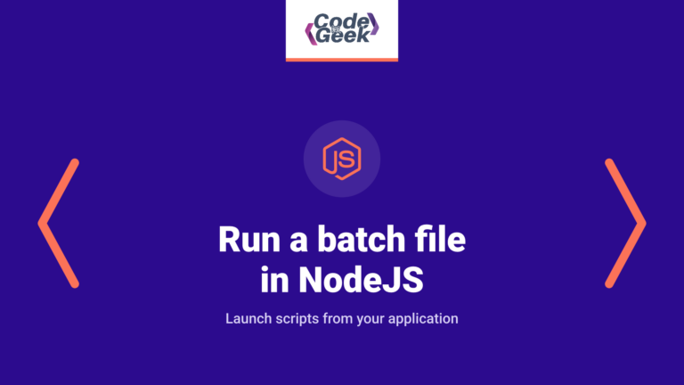 Run a batch file in NodeJS