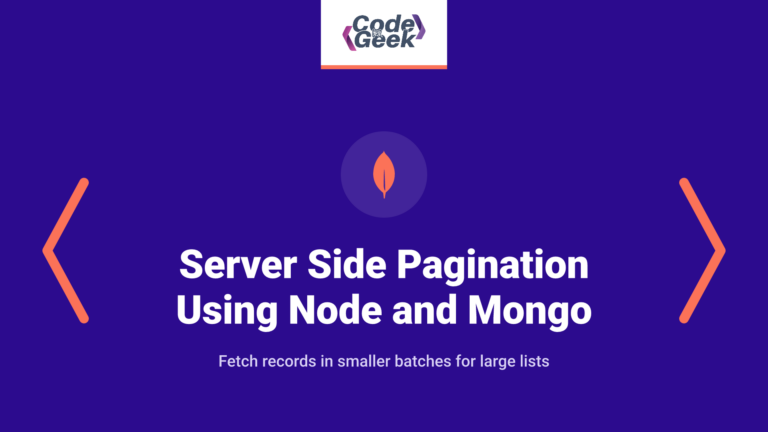 Server Side Pagination Using Node and Mongo