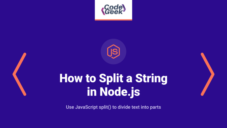 How to Split a String in Node.js Using JavaScript split() Function
