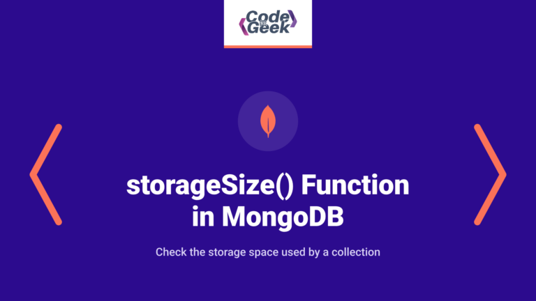 storageSize() Function in MongoDB – Easy Guide