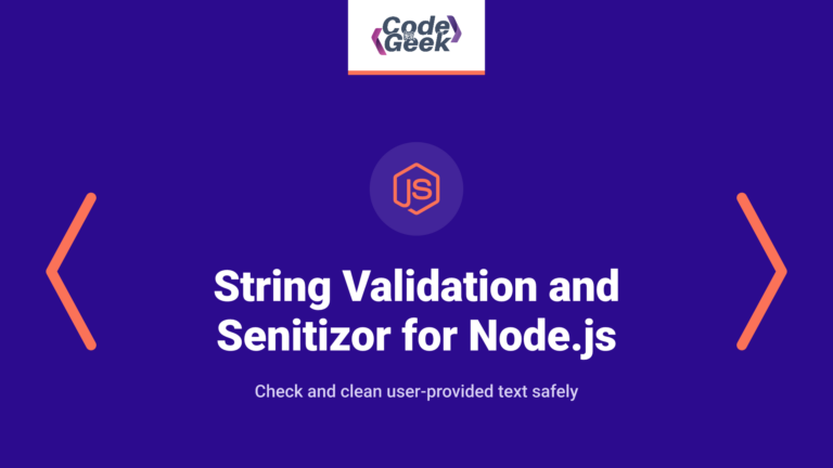 String validation and senitizor for Node.js