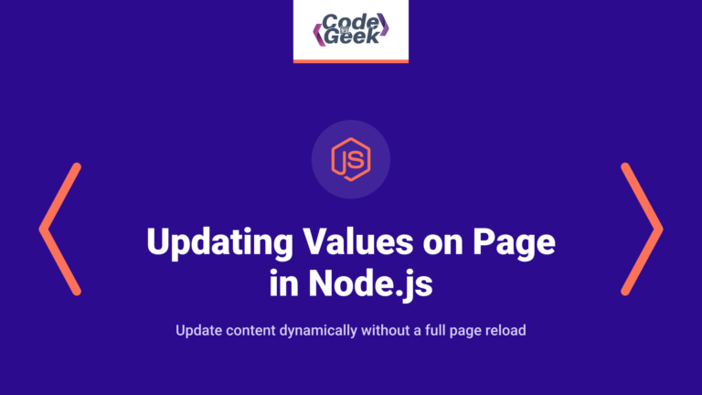 Updating Values on Page Without Refreshing in Node.js
