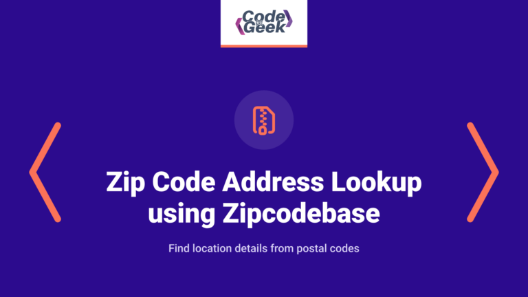 Zip Code Address Lookup using Zipcodebase