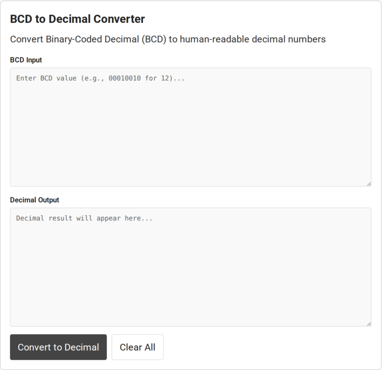 Online BCD Decimal Converter
