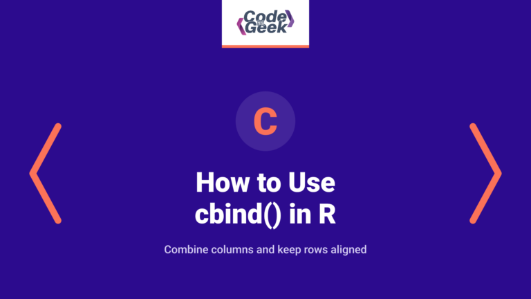 How to Use cbind() in R