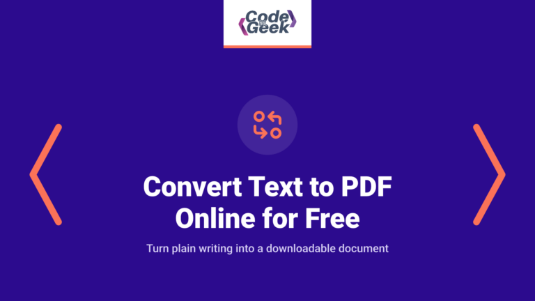 Convert Text to PDF Online for Free