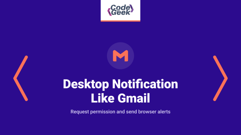 Desktop Notification Like Gmail using HTML5