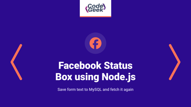 Facebook Status Box using Node.js and MySQL