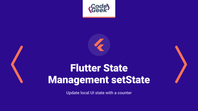 Flutter State Management: setState