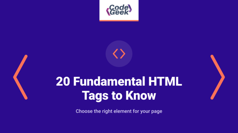 20 Fundamental HTML Tags You Must Know