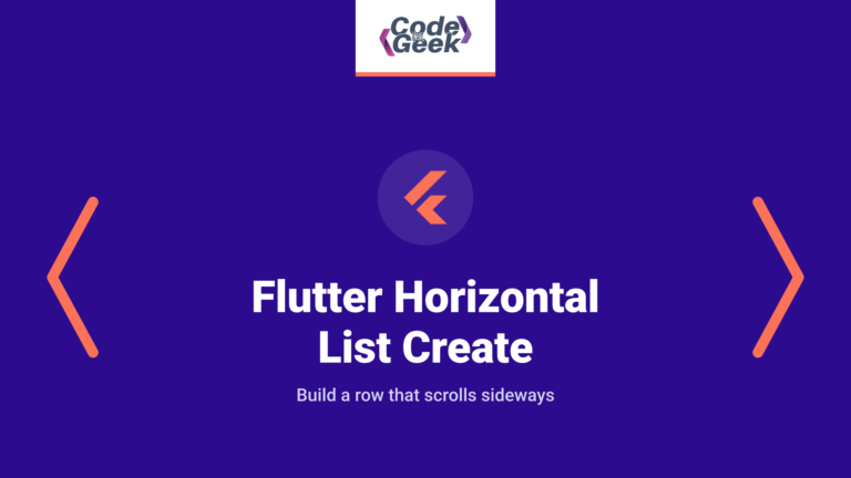 Flutter Horizontal List: Create a Scrolling Row