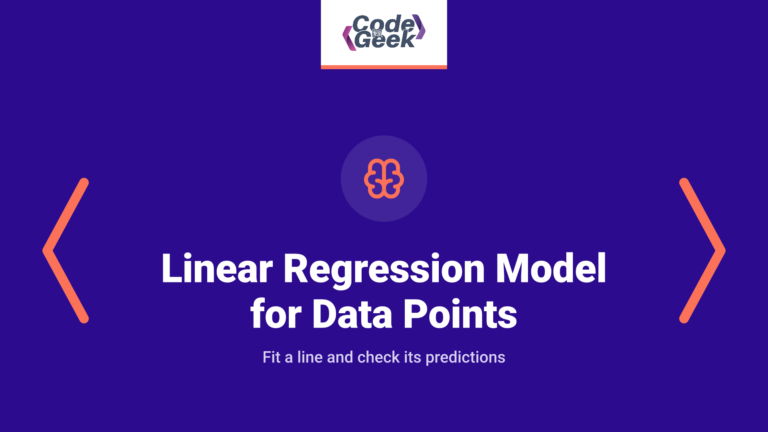 Linear Regression Model for Data Points