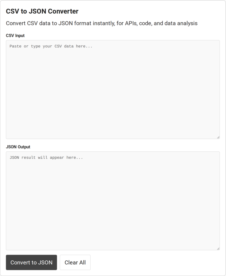 Online CSV to JSON Converter