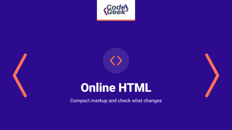 Online HTML Minify