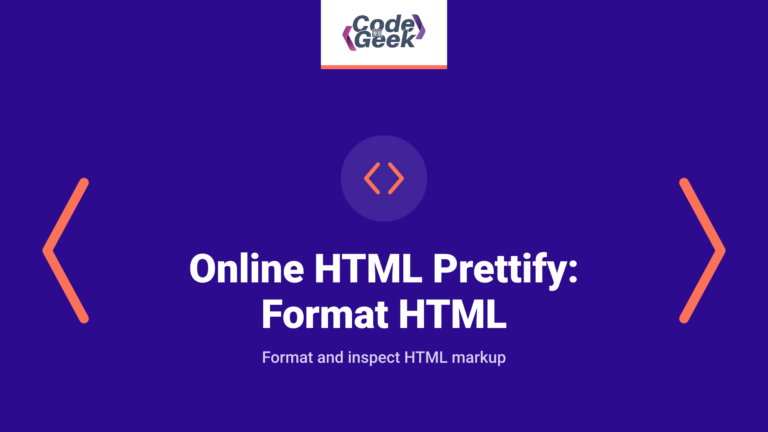 Online HTML Prettify: Format HTML