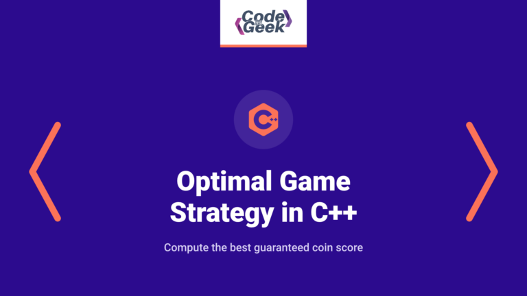 Optimal Game Strategy in C++