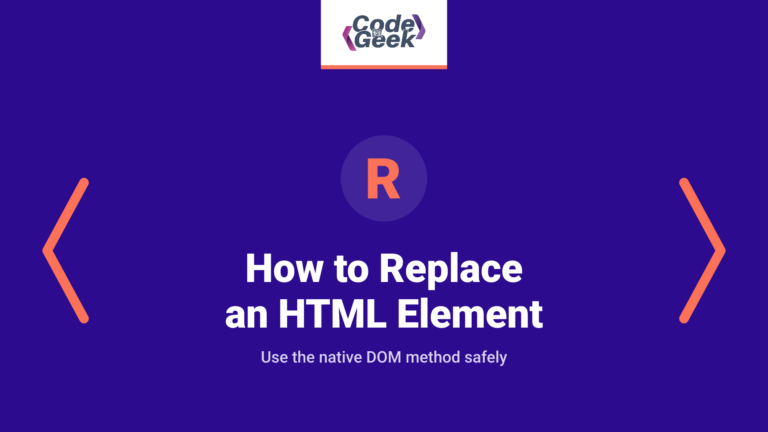 How to Replace an HTML Element with replaceWith()