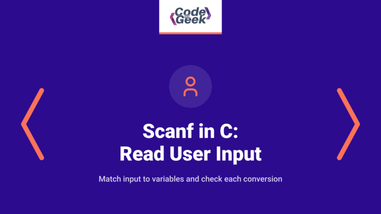 scanf in C: Read User Input