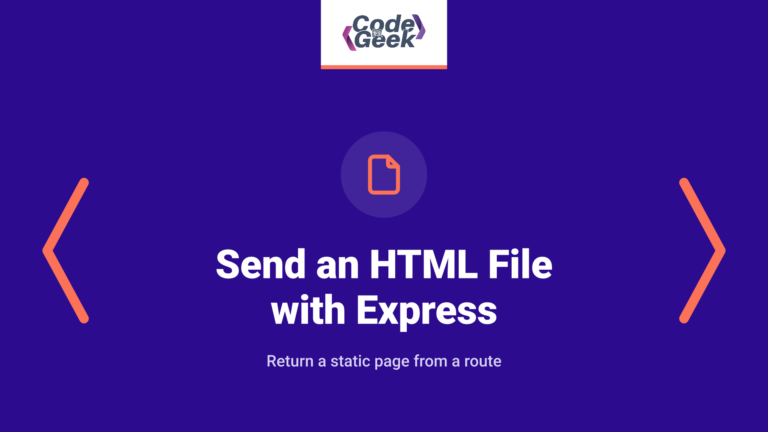 Send an HTML File with Express