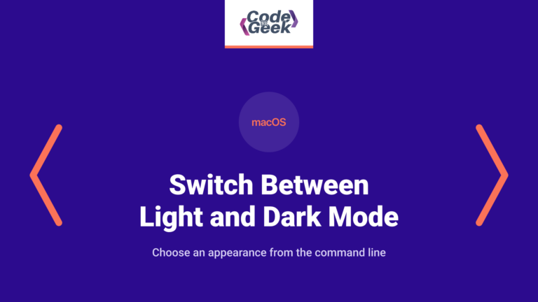 Switch Between Light and Dark Mode in macOS