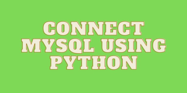 Connect mysql using python